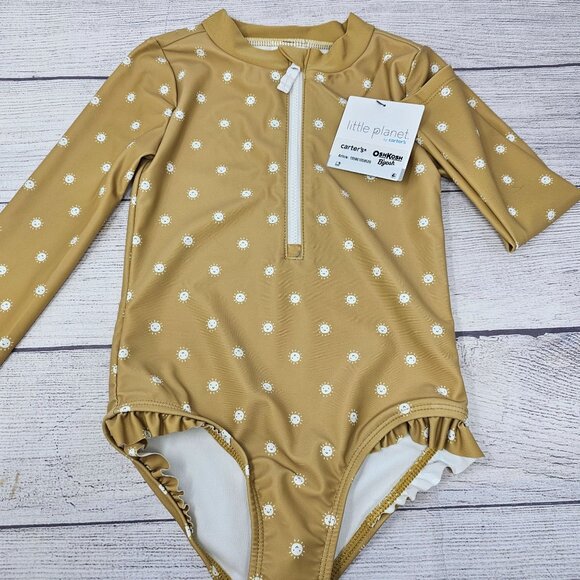 NWT Little Planet By Carters Girls Polka Dot Swim Suit‎ Size 3T - Picture 1 of 5